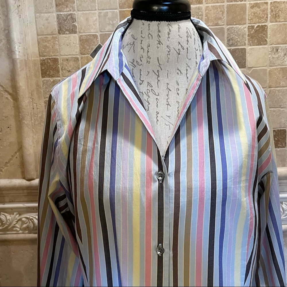 Doncaster Striped Button Down Blouse - image 2